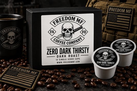 Freedom MF Zero Dark Thirsty Dark Roast coffee pods, 12-count box